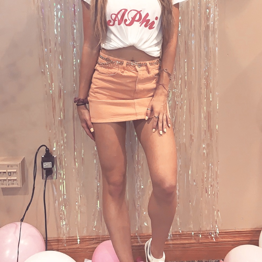 Pink Forever21 Jean Skirt